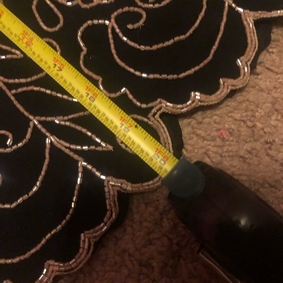 Vintage Embroidered Beaded Floral Black Sleeveless Top *FLAW - Picture 7 of 7